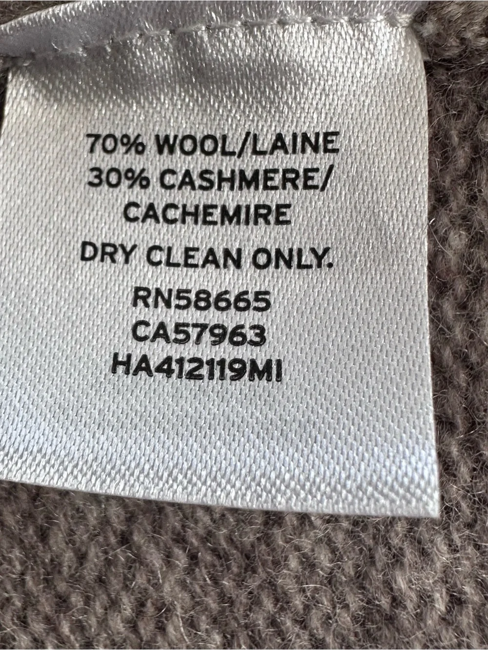 Halogen Women's Wool Cashmere Blend Duster Longline Cardigan Taupe Neutral Large